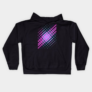 Geometric pop art abstract pink black Kids Hoodie